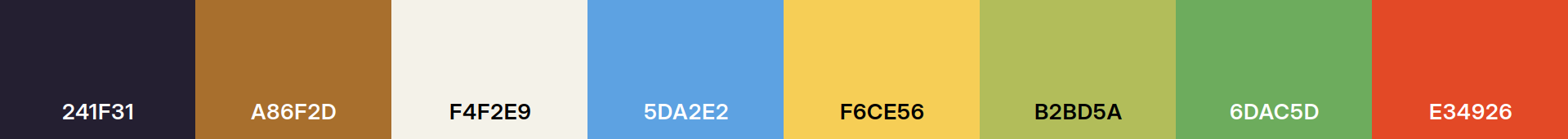 color palette with 7 colors